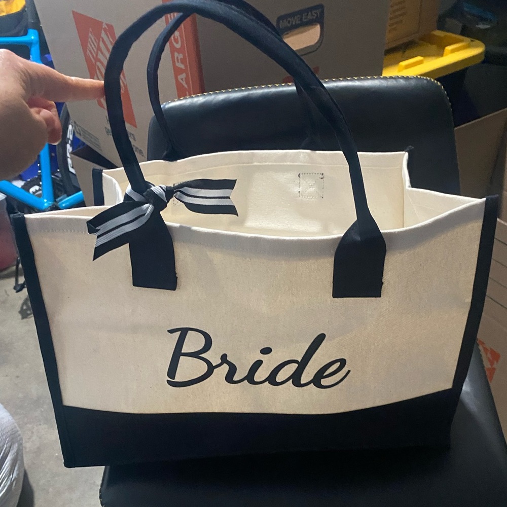 Bride Black and White Tote Bag